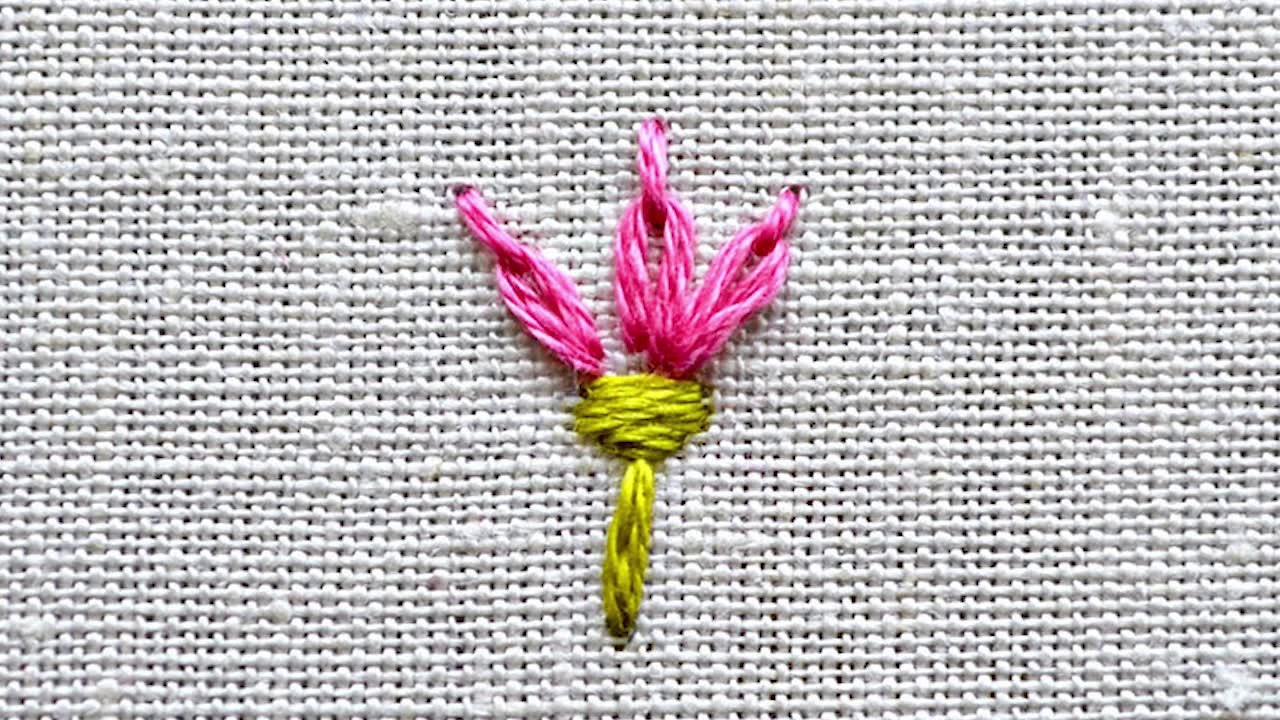 Mini Blüte sticken  - Blumen sticken lernen