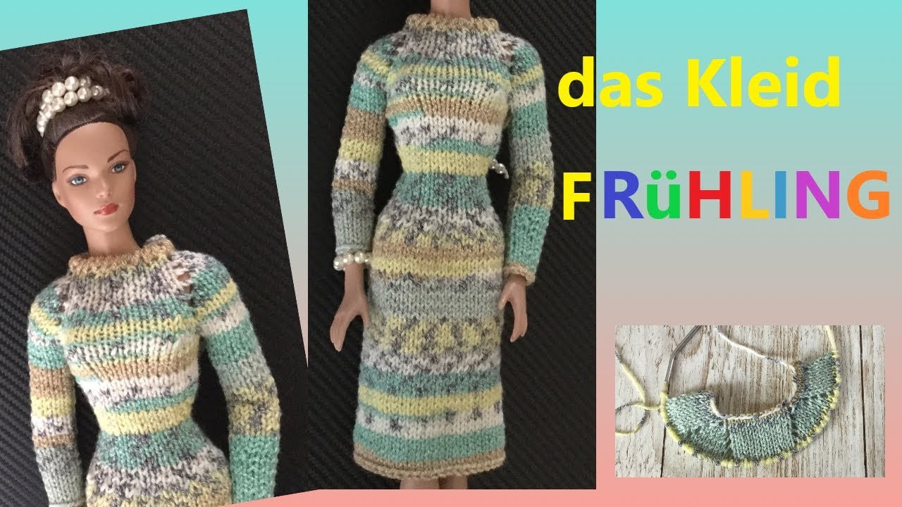 Stricken Kleid.Frühlingskleid für Puppe.Doll Tonner 16".Весеннее платье для куклы.
