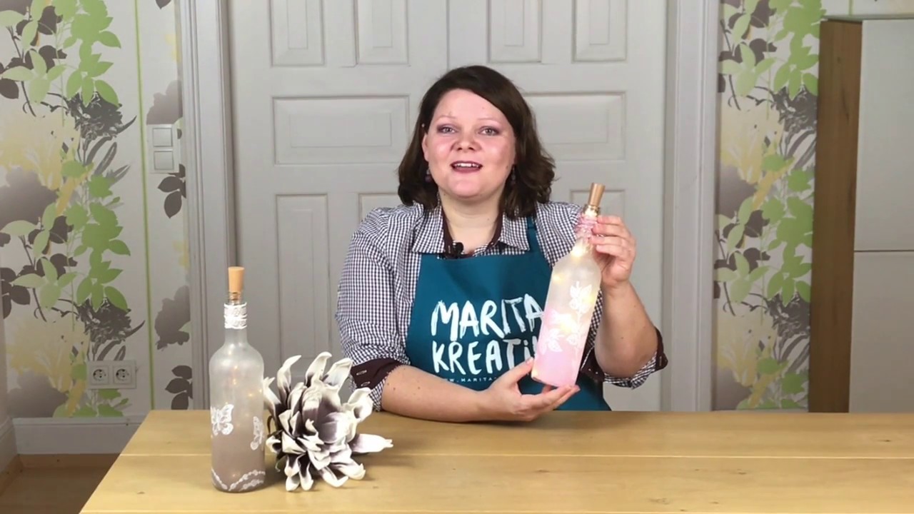 Upcycling Flaschenlichter mit Beleuchtung