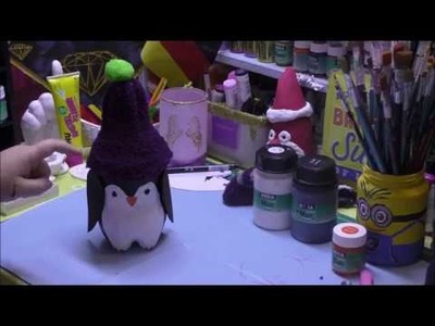 Upcycling - Pinguin Geschenkdose aus alten PET Flaschen gemacht