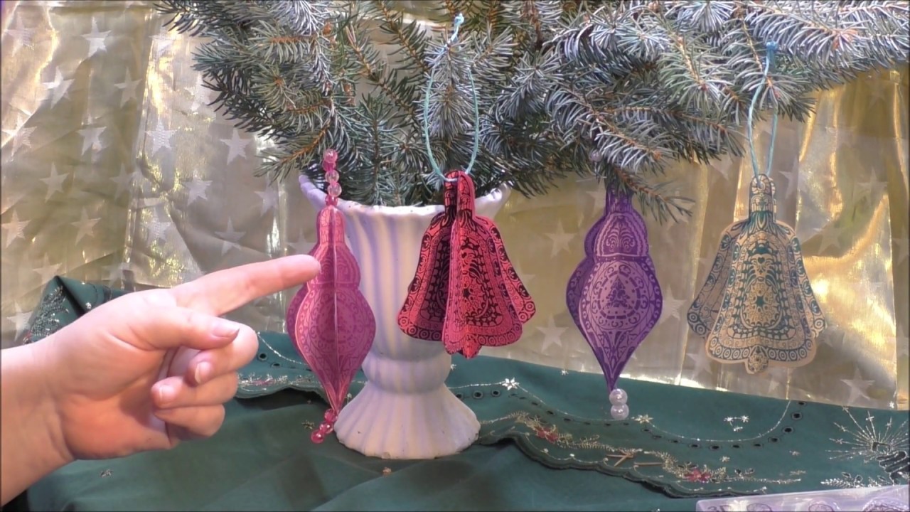 Weihnachtskugeln selber machen aus Papier mit Stempeln und 3 D Stempelfarben