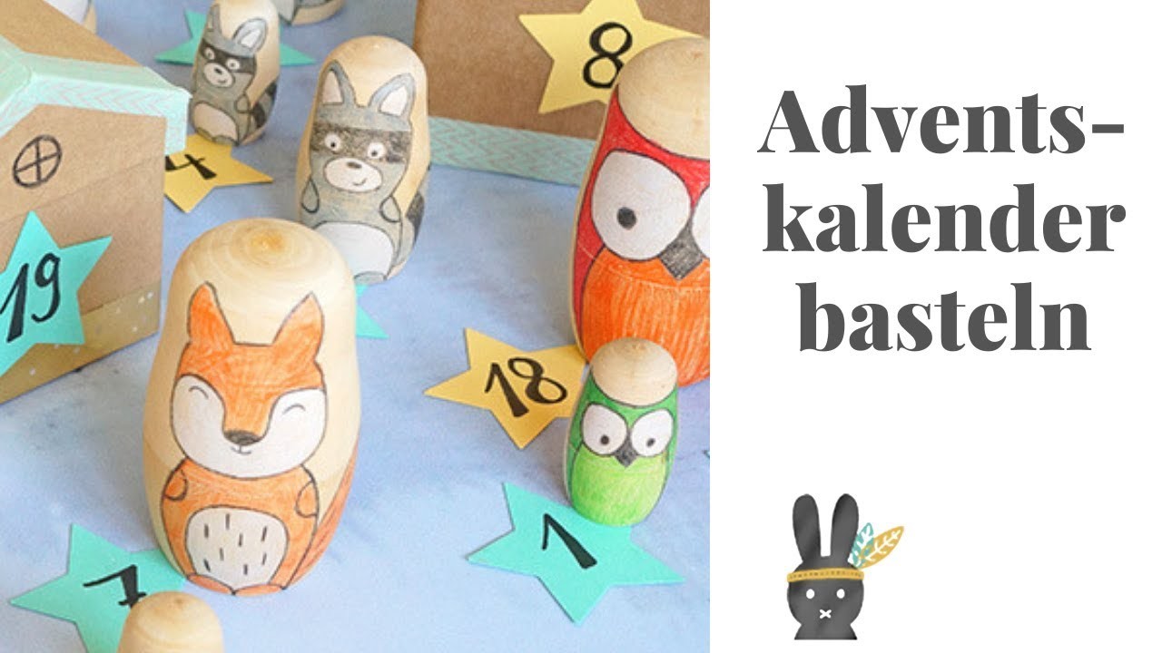 Adventskalender basteln: Waldtiere - Wir basteln einen Adventskalender aus Matroschkas