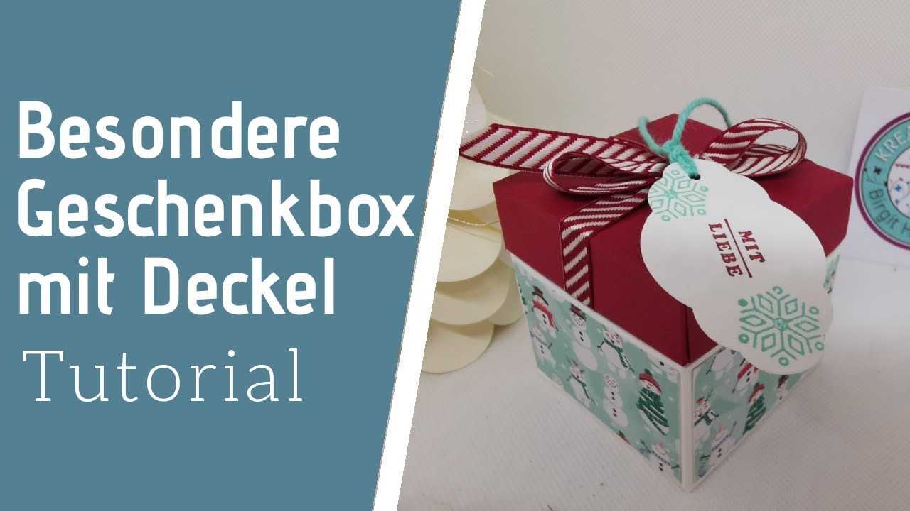 Besondere weihnachtliche Geschenkverpackung mit Deckel satbiel Geschenbox mit Deckel