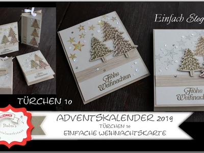 Einfache Elegante Weihnachtskarte basteln - Stampin´Up! - Adventskalender 2019
