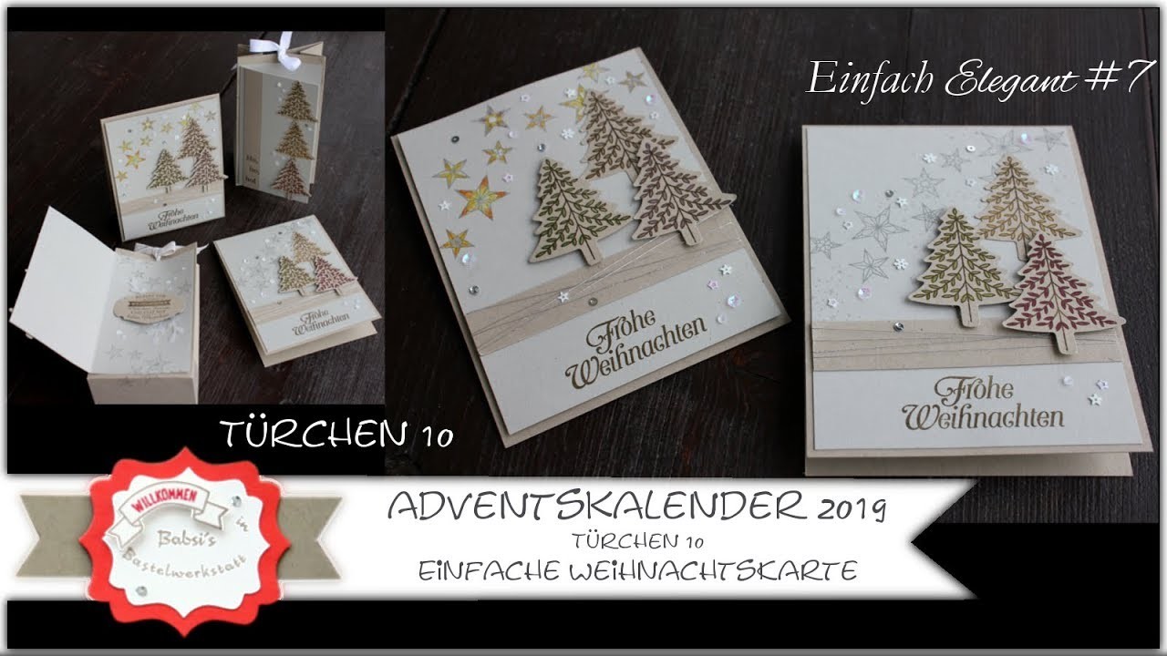 Einfache Elegante Weihnachtskarte basteln - Stampin´Up! - Adventskalender 2019