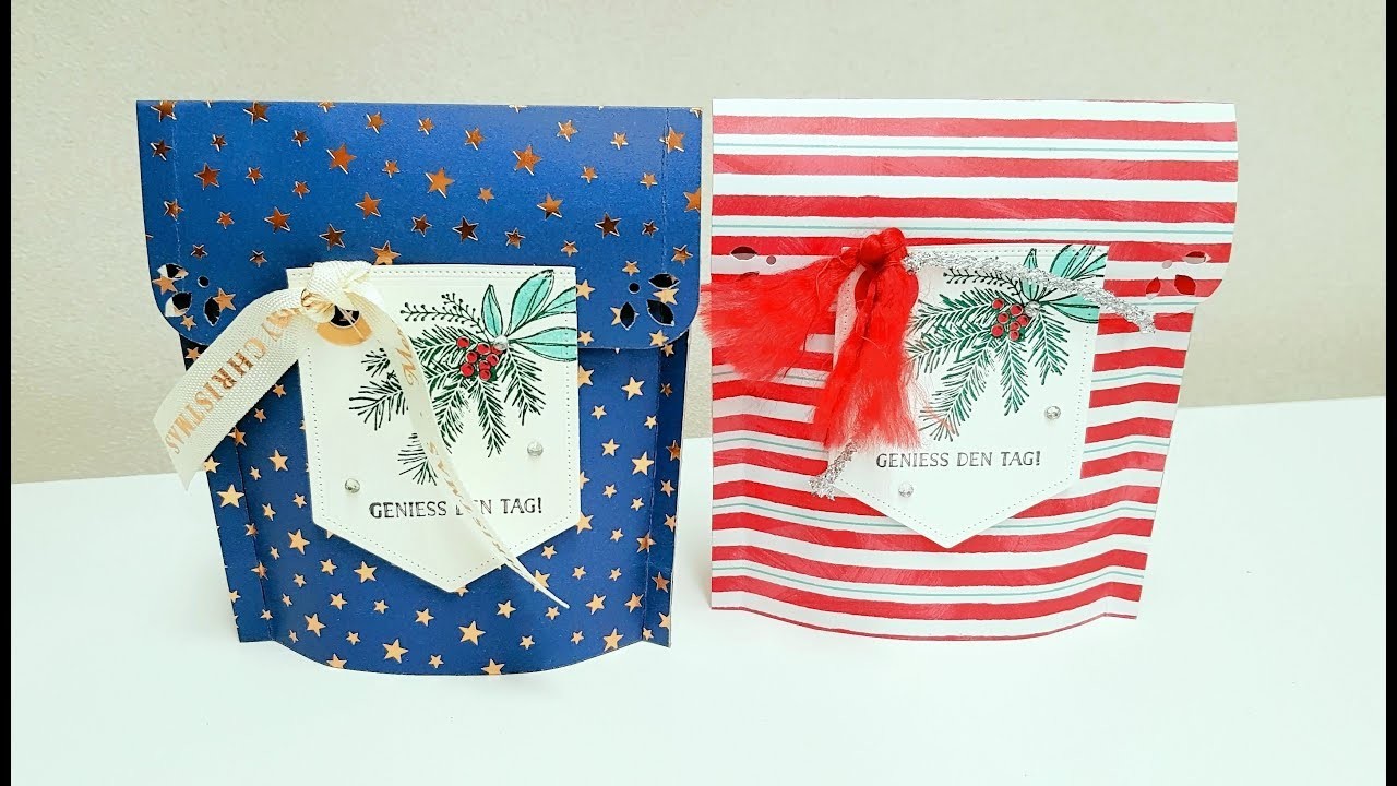 Kleine Geschenkverpackung-Fold Flat Tütchen-mit Stampin`Up!
