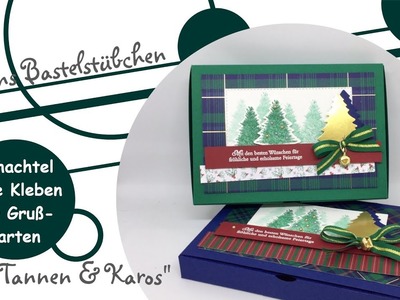 Schachtel ohne Kleben für Grußkarten mit "Tannen & Karos" von Stampin´ Up!