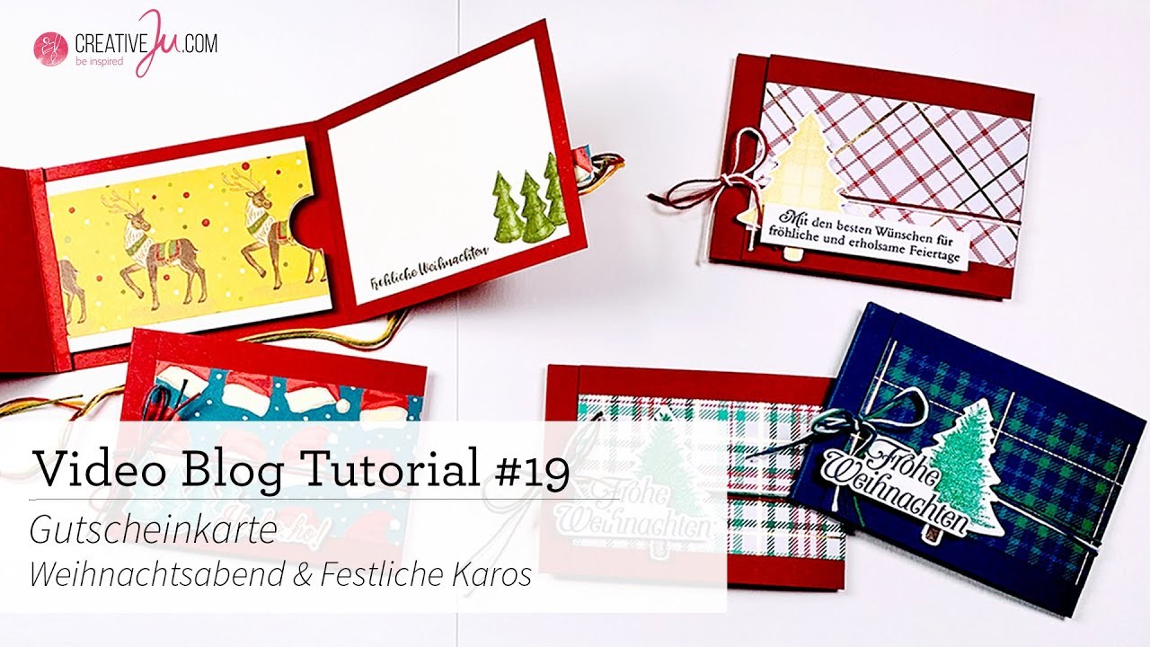 Video Blog Tutorial #19 – Gutscheinkarte | Weihnachtsabend &amp; Festliche Karos