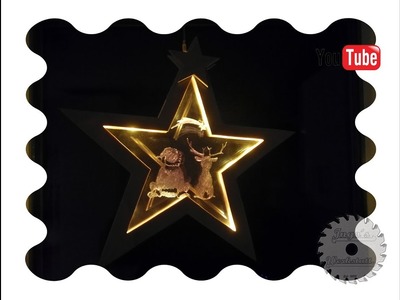 Beleuchtete Weihnachtsdeko für kleine Fenster - Ein Stern mit Motiv