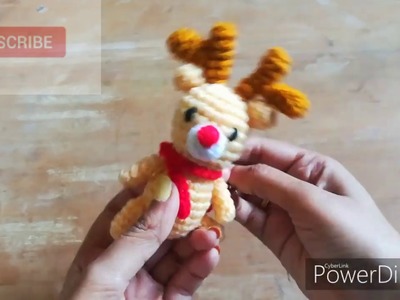Crochet Reindeer in Tamil. உல்லன் நூல்  கலைமான்.How to crochet a Christmas Reindeer. Part 2
