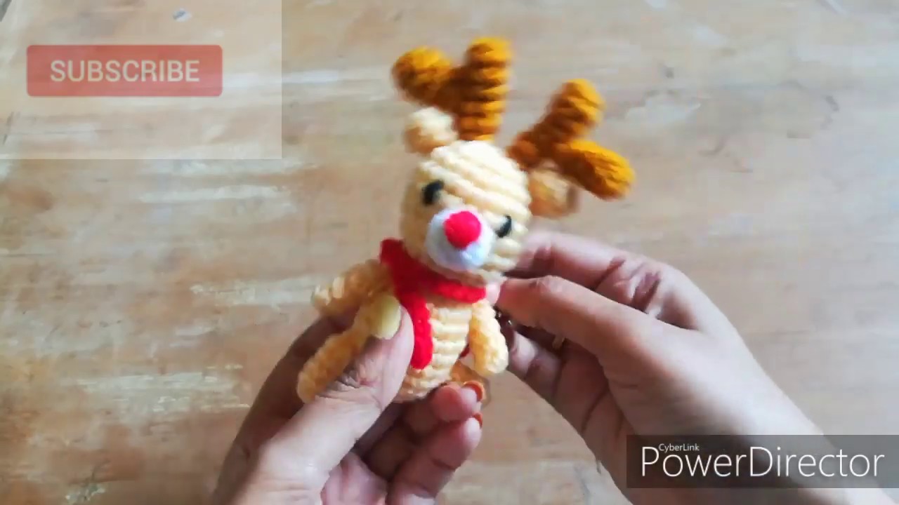 Crochet Reindeer in Tamil. உல்லன் நூல்  கலைமான்.How to crochet a Christmas Reindeer. Part 2