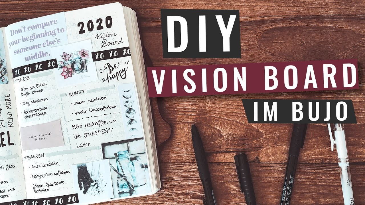 DIY VISION BOARD | Ziele visualisieren im Bullet Journal 2020
