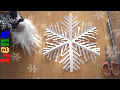 Schneeflocke falten zeichnen basteln mit Lena - How to make snowflake - как сделать снежинку