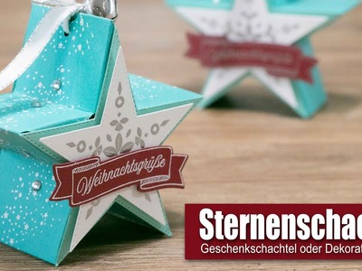 Sternenschachtel | Bestickte Sterne & Weihnachtsgrüße als Geschenkschachtel oder Dekorationsobjekt