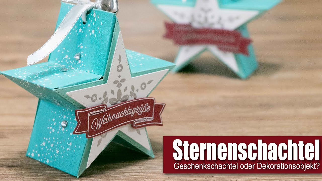 Sternenschachtel | Bestickte Sterne & Weihnachtsgrüße als Geschenkschachtel oder Dekorationsobjekt