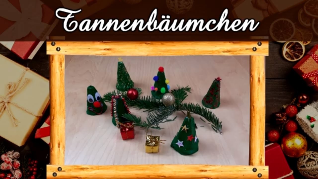 Türchen Nr. 12 | Wir basteln kleine Tannenbäumchen | Weihnachtsbasteln | Weihnachts-Deko DIY XMAS