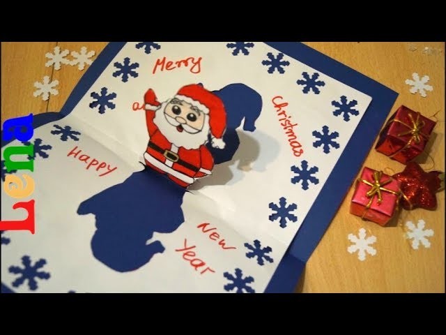 Weihnachten und Neujahrskarte basteln - Christmas and New Year card DIY - Открытка на Новый Год