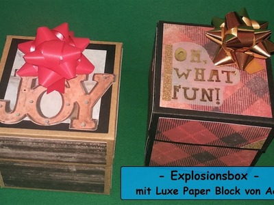 Weihnachtliche Explosionsbox mit Luxe Paper Block von Action.watch me craft. aus Resten Box basteln