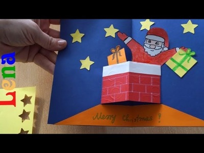 Weihnachtskarte mit Weihnachtsmann basteln ???? Santa christmas Card DIY ???? Открытка на Новый Год