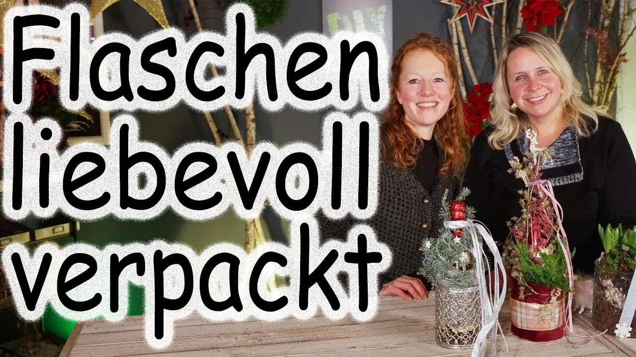 DIY: Geschenkidee Flaschen verpacken | Weihnachten Mitbringsel | Last Minute Geschenk | Floristik24