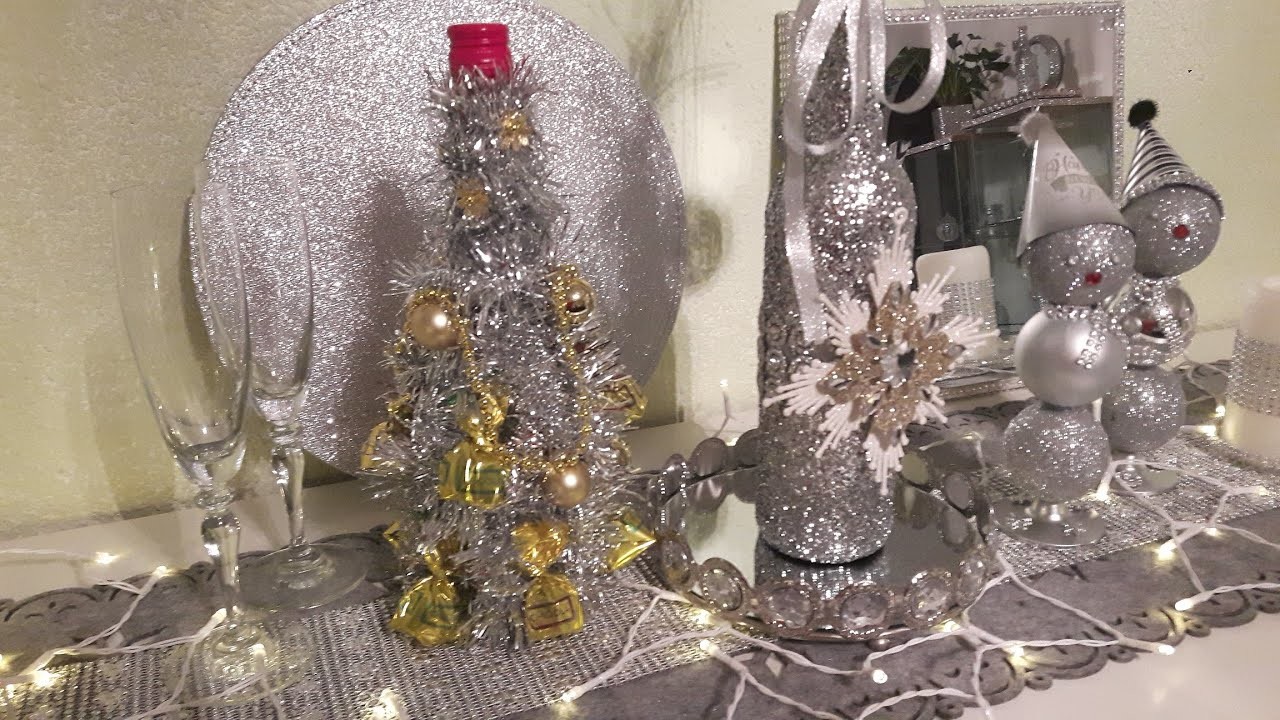 DIY, Sektflasche für Weihnachten oder Silvester zum Verschenken schnell selber machen.