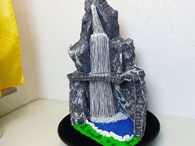 DIY, Wasserfall als 3D Malerei selbst gemacht, Landschaft gestalten