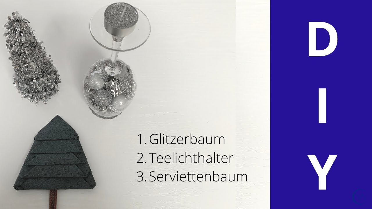 DIY Weihnachtsbasteln - Weihnachtstisch Dekoration x3