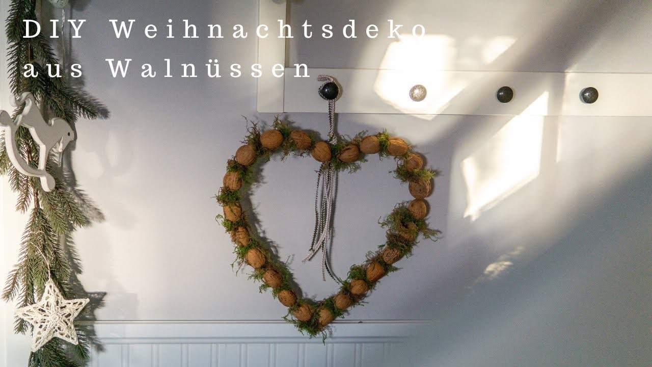 DIY Weihnachtsdeko: Walnuss Kranz