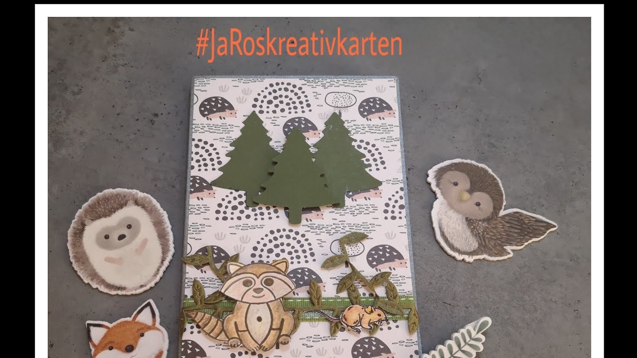 #JaRoskreativkarten#mieneminchen#challange#karten#basteln#tiere#stoffband#grau#stampinup