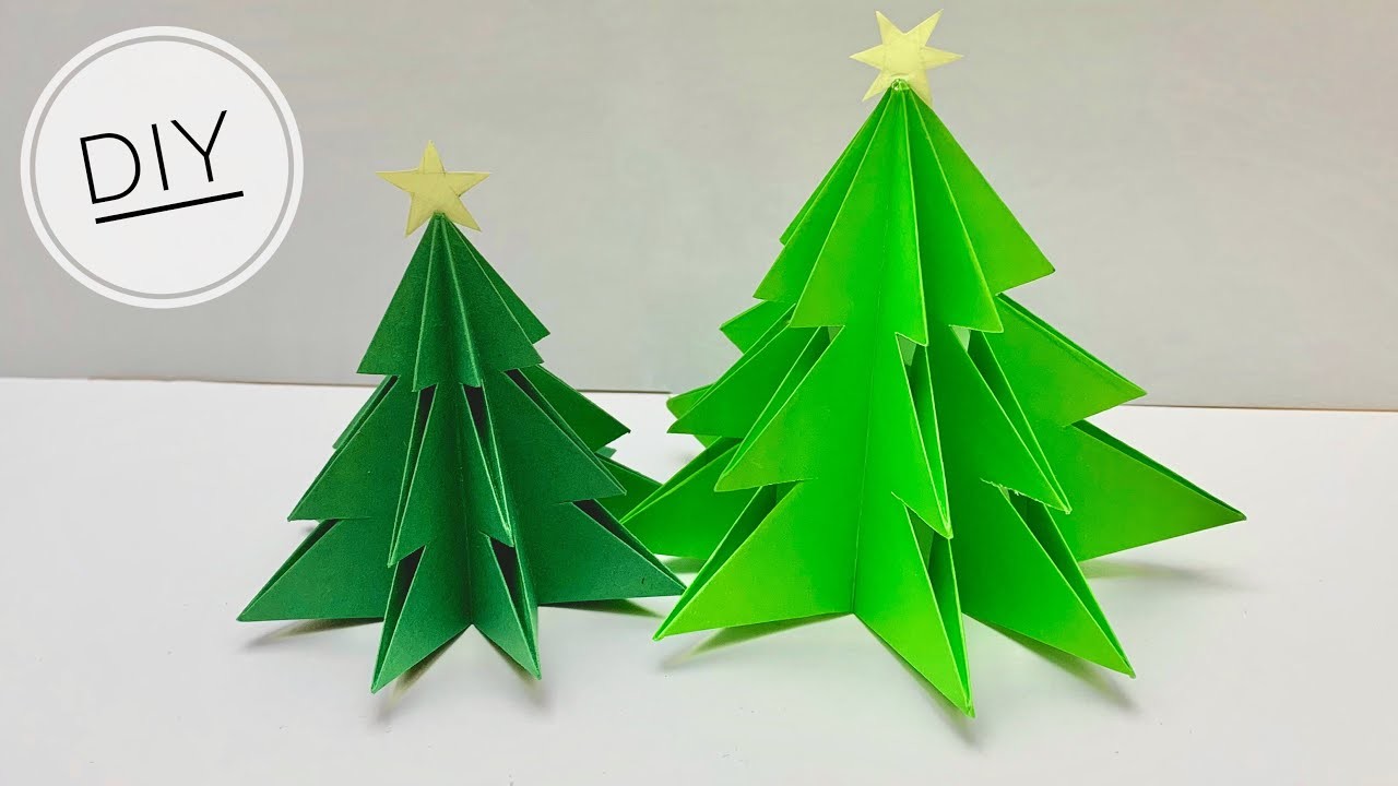 Origami Tannenbaum Bastelanleitung - Weihnachtsdekoration - einfacher Weihnachtsbaum - Geschenk