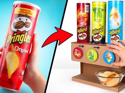 Pringles-Spender 3 Sorten | DIY Karton Projekt