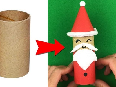 Weihnachtsbasteln: Weihnachtsmann aus Papprollen basteln | Weihnachtsdeko selber machen
