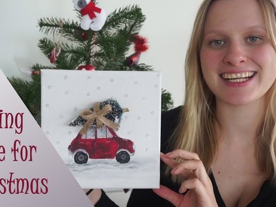Weihnachtsdeko selber basteln I Rotes Auto mit Weihnachtsbaum ITutorial