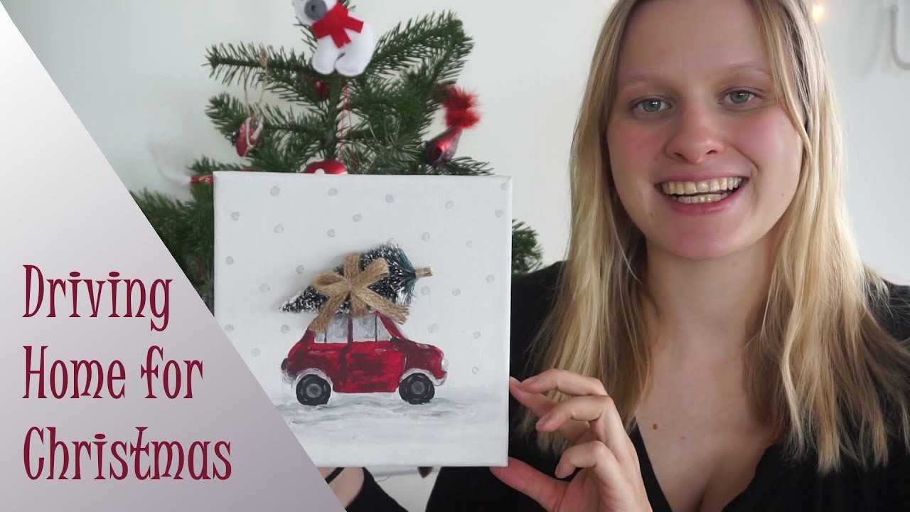 Weihnachtsdeko selber basteln I Rotes Auto mit Weihnachtsbaum ITutorial