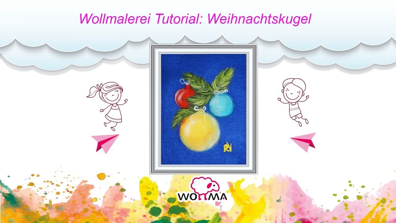 Weihnachtskugel - Bild aus 100 % Wolle basteln, Weihnachtsgeschenk