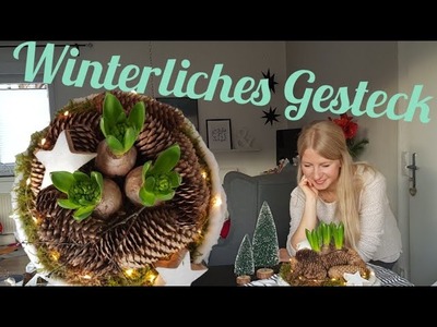 Winterliches Gesteck als Geschenkidee.DIY. Weihnachten.Winterdeko.last minute.Floristik.Blumenmeer
