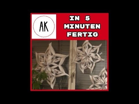 5 Minuten Papiersterne basteln - 3D Weihnachtssterne - Sterne Weihnachten selber machen. falten