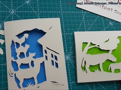 Bremer Stadtmusikanten DIY Feinschnitt Grußkarte & Einladungskarten von Arnold Schoger