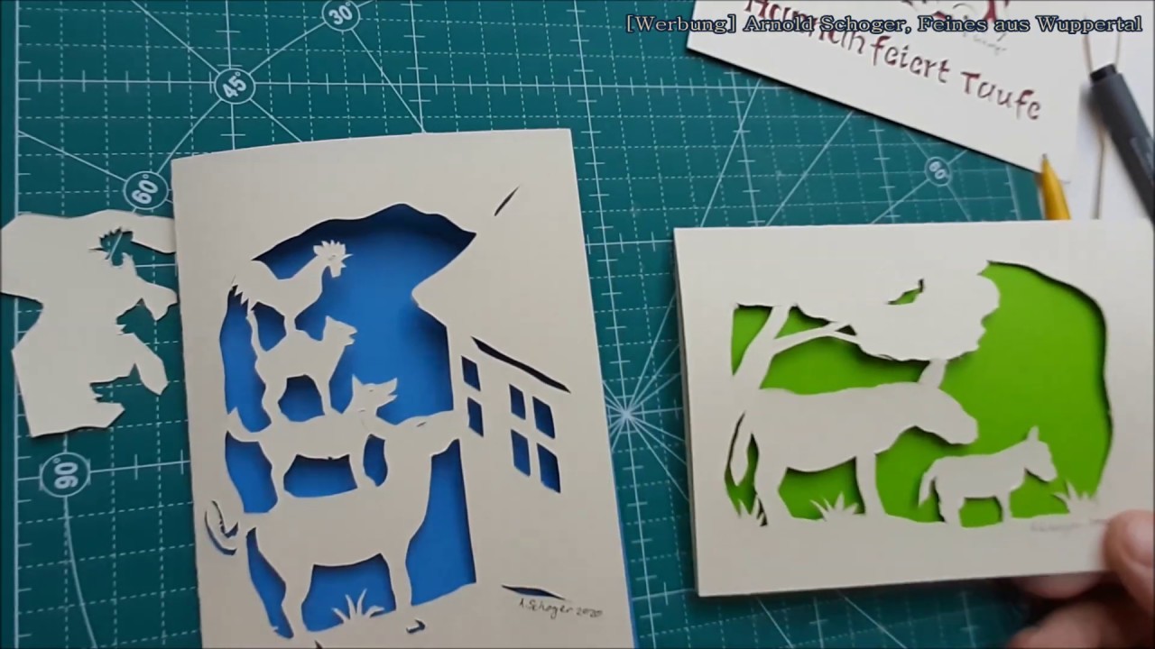 Bremer Stadtmusikanten DIY Feinschnitt Grußkarte & Einladungskarten von Arnold Schoger