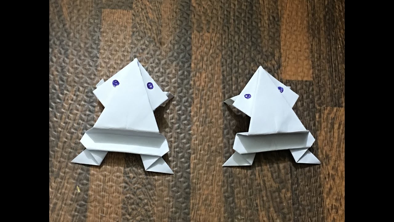 Gấp ếch nhảy xa. How to Make a Paper Jumping Frog - EASY Origami