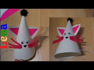 Katzen Hut basteln - How to make cat Hat DIY - КОШКА колпак на новый год