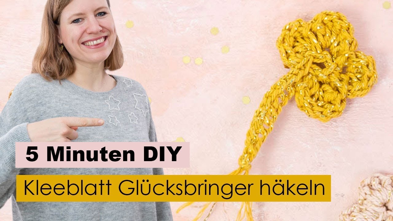 Kleeblatt Glücksbringer häkeln ????| 5 Minuten DIY