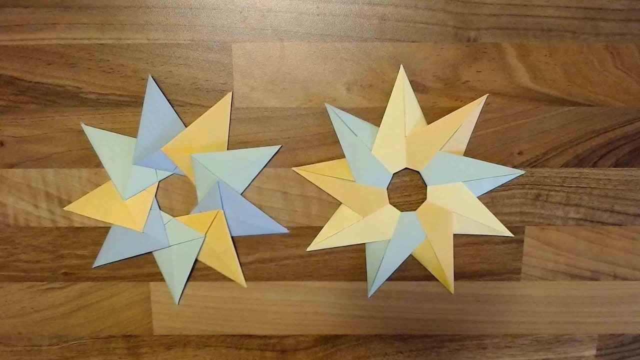 Papier Stern. Sonne falten mit 9 Spitzen * paper star. sun * DIY Origami