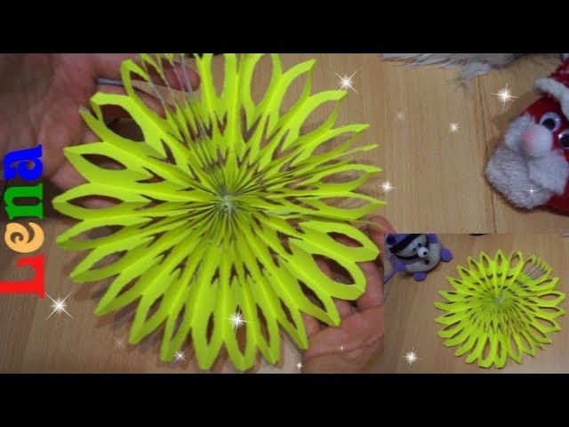 Sonnen Schneeflocke falten zeichnen basteln - How to make sun snowflake - как сделать снежинку