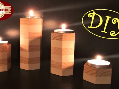 Teelichhalter selber machen | Simple wood project candle holder | DIY