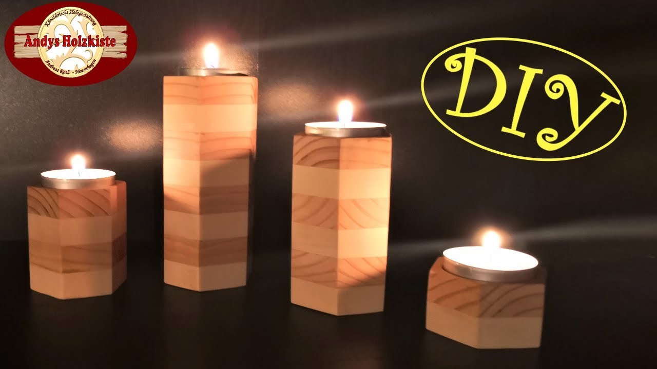Teelichhalter selber machen | Simple wood project candle holder | DIY