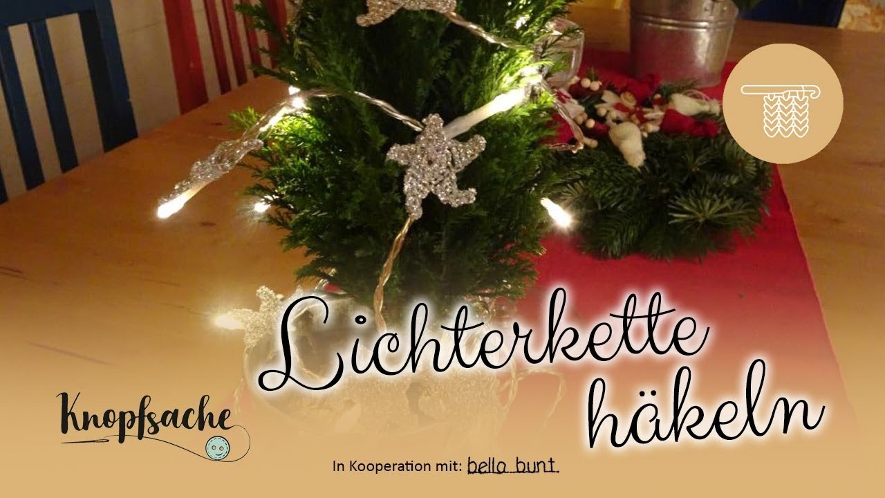 Weihnachtliche Lichterkette häkeln