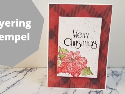 Weihnachtskarte basteln mit Layering Stempel und Luxe Paperblock vom Action