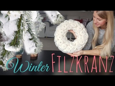 Winter Filzkranz. Januar.DIY.Winterdeko.floristik.Winterkranz.Blumenmeer