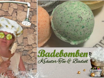 DIY Badekugel. Bade-Bombe * Bath Bomb * mit Kräuter-Tee + Badeöl
